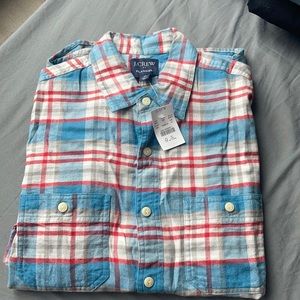 J crew men’s flannel medium new